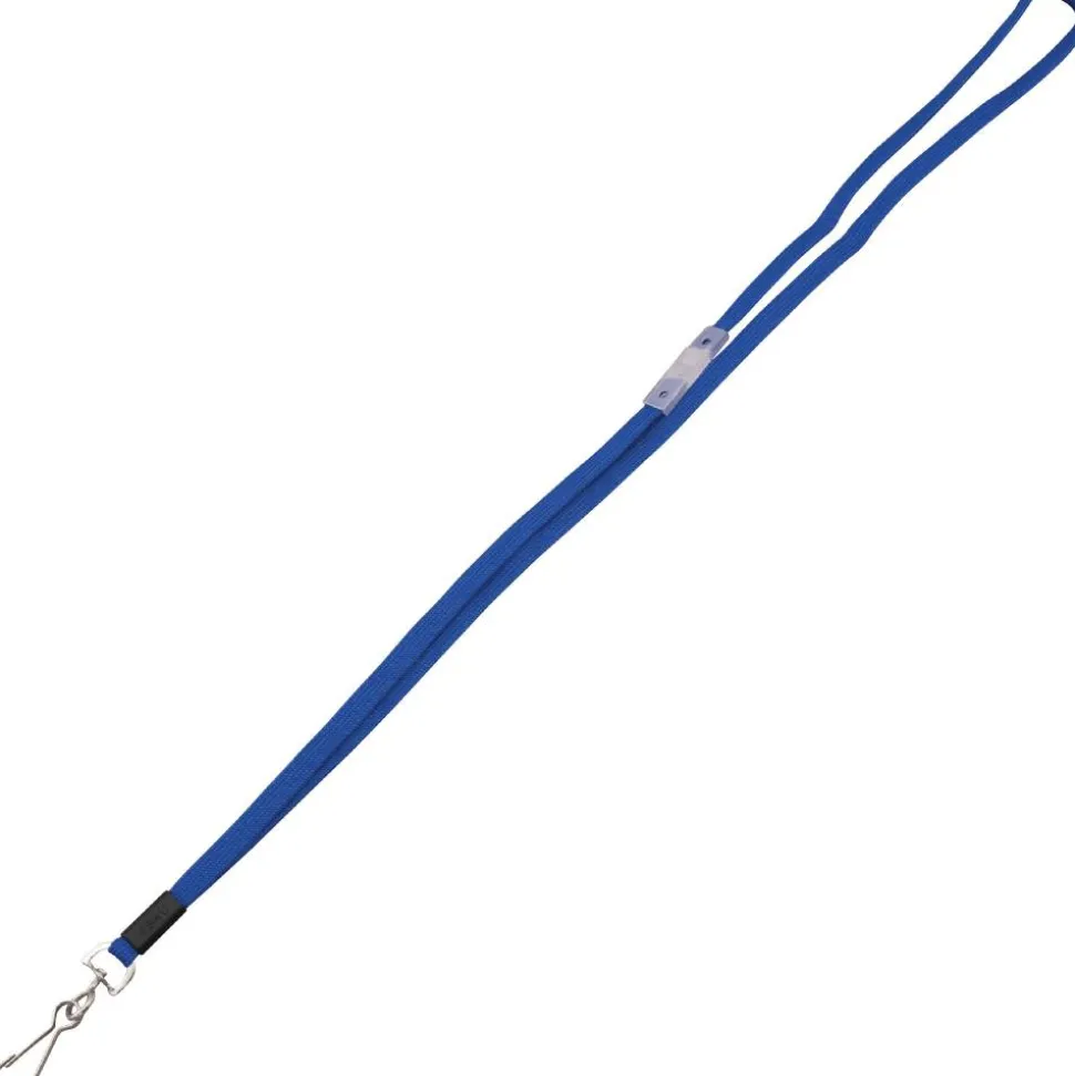 Advantus Metal Clasp Flat Breakaway Lanyard - 36" Length - Blue - Metal - 24 / Box