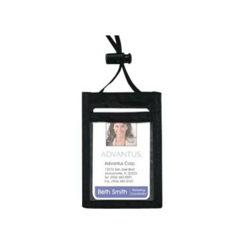 Advantus - Name badge holder - lanyard - black (pack of 12)