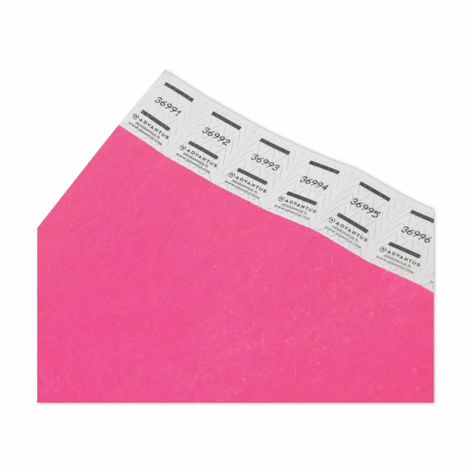 Advantus Neon Tyvek Wristbands - Neon Pink - Tyvek - 500 / Pack