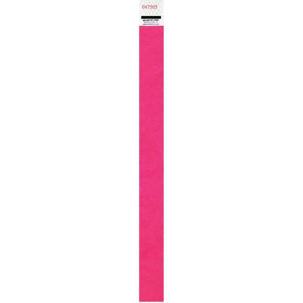 Advantus Neon Tyvek Wristbands - Neon Pink - Tyvek - 500 / Pack