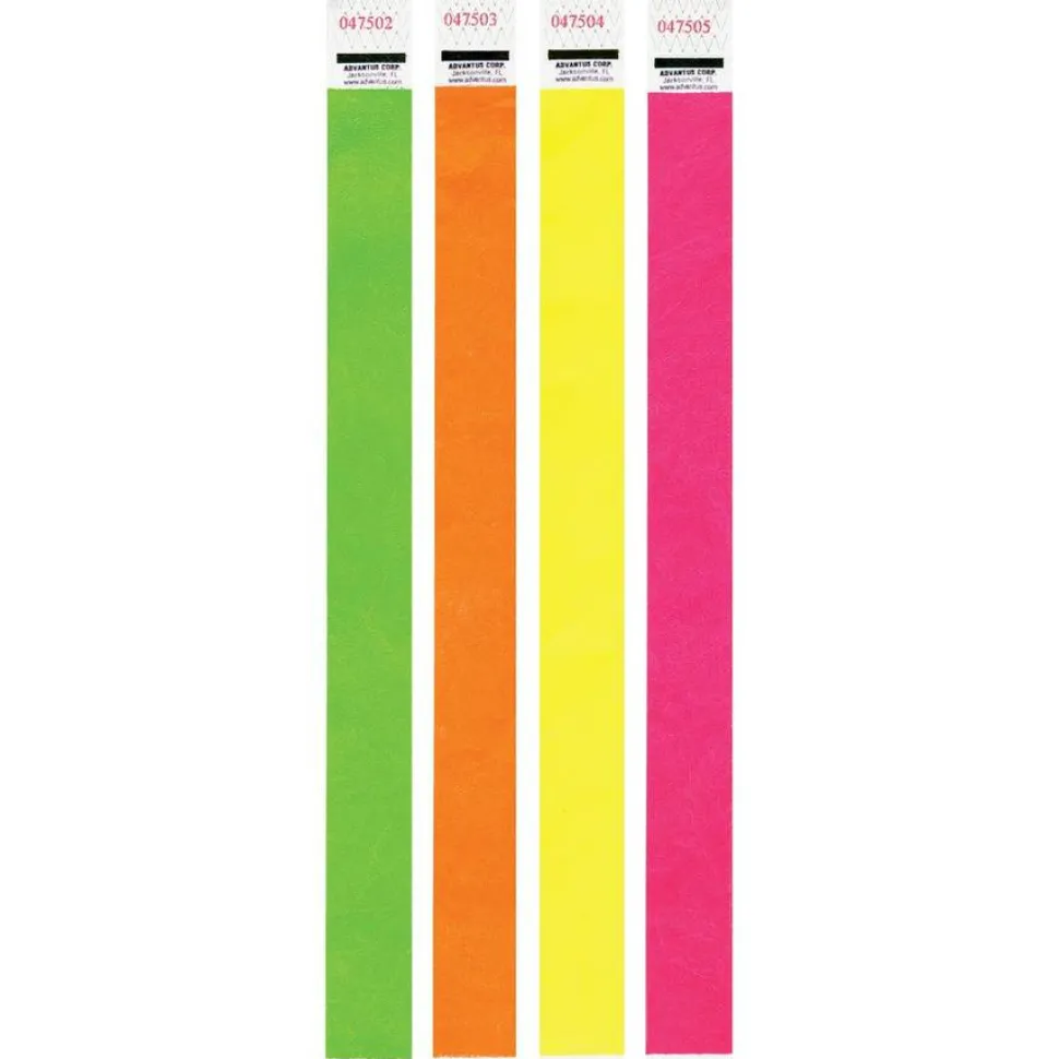 Advantus Neon Tyvek Wristbands - Neon Pink - Tyvek - 500 / Pack