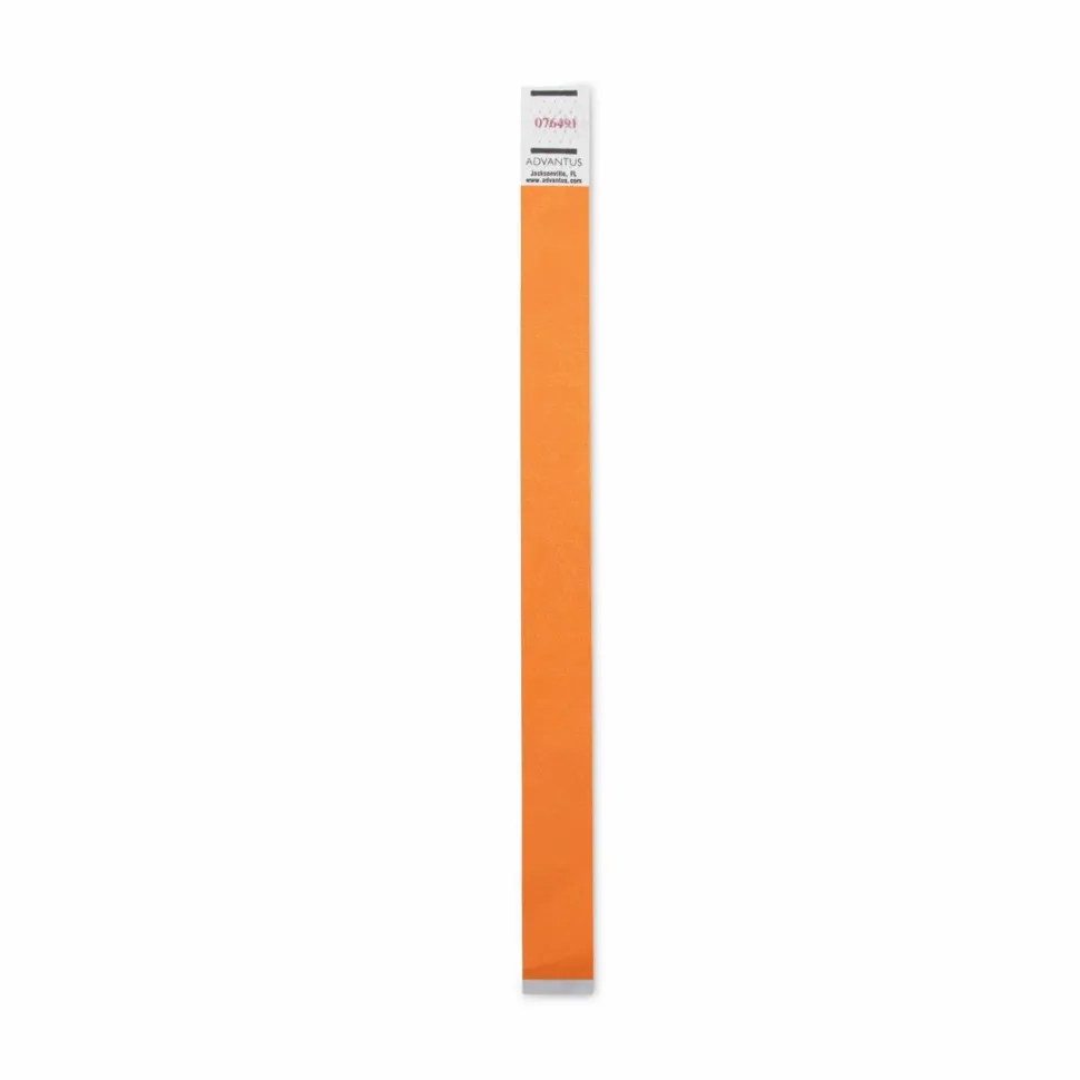 Advantus Neon Tyvek Wristbands - Neon Orange - Tyvek - 500 / Pack