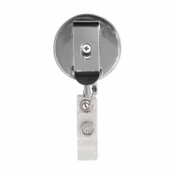 Advantus Premier Retractable Heavy Duty ID Reel With Badge Clip - Plastic, Steel - Black, Silver - 12 / Box