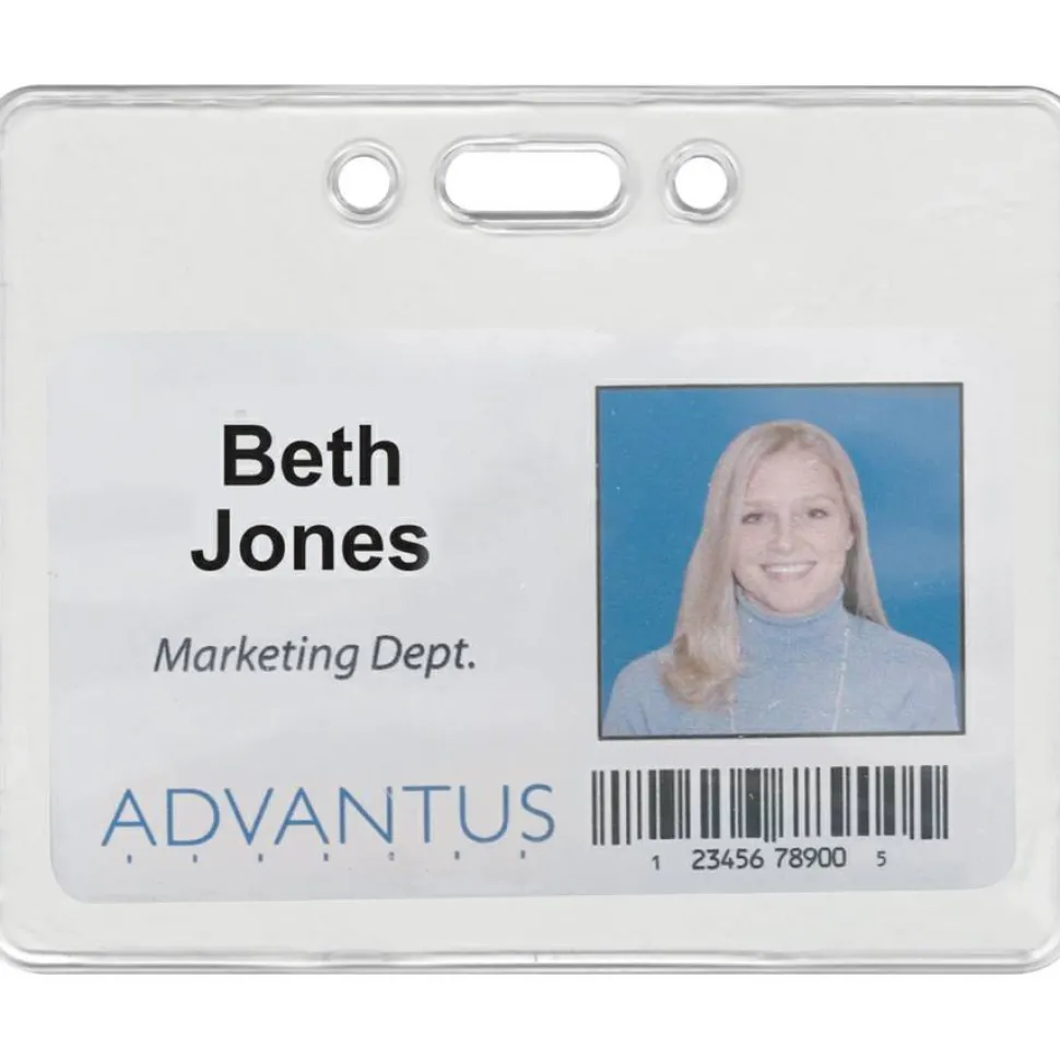 Advantus Proximity Badge Holder, Horizontal, 3" x 3-3/4", Pack of 50