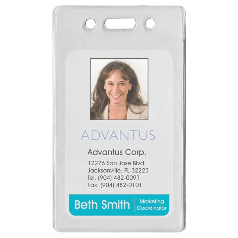 Advantus Proximity Badge Holder, Vertical, 4-1/2" x 2-1/2", Pack of 50