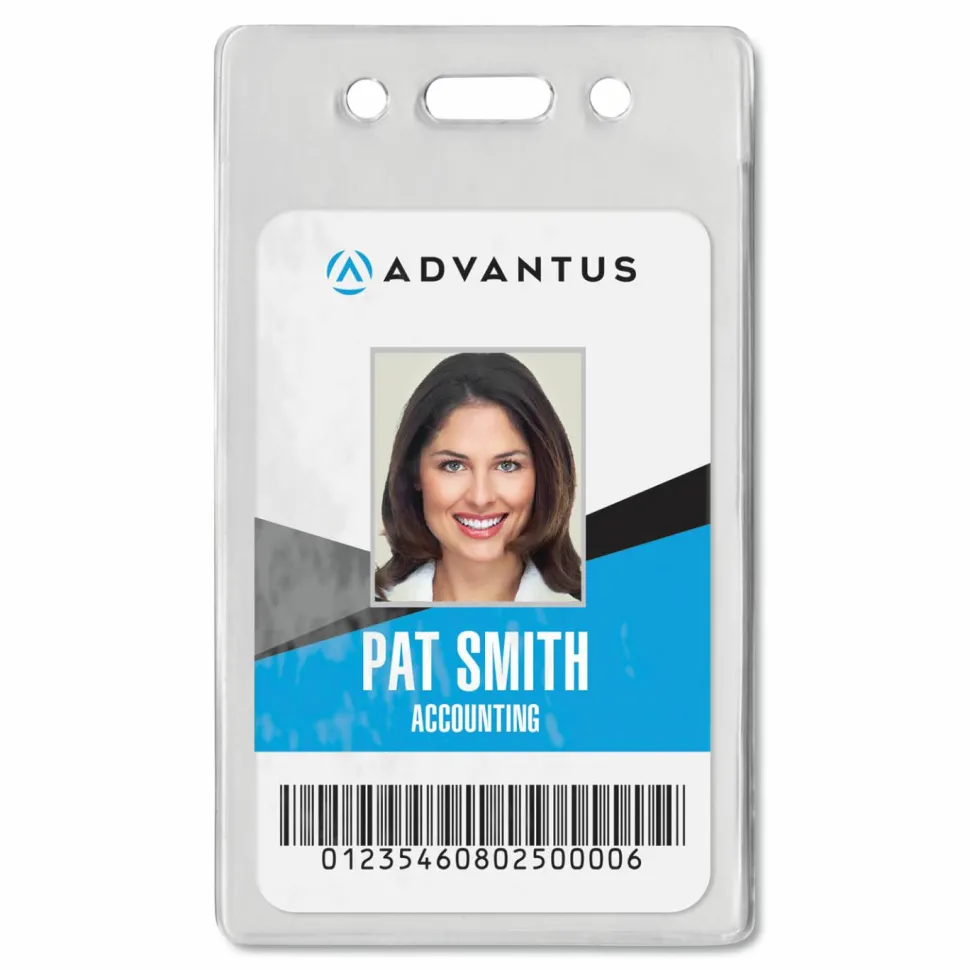 Advantus Proximity Badge Holder, Vertical, 4-1/2" x 2-1/2", Pack of 50