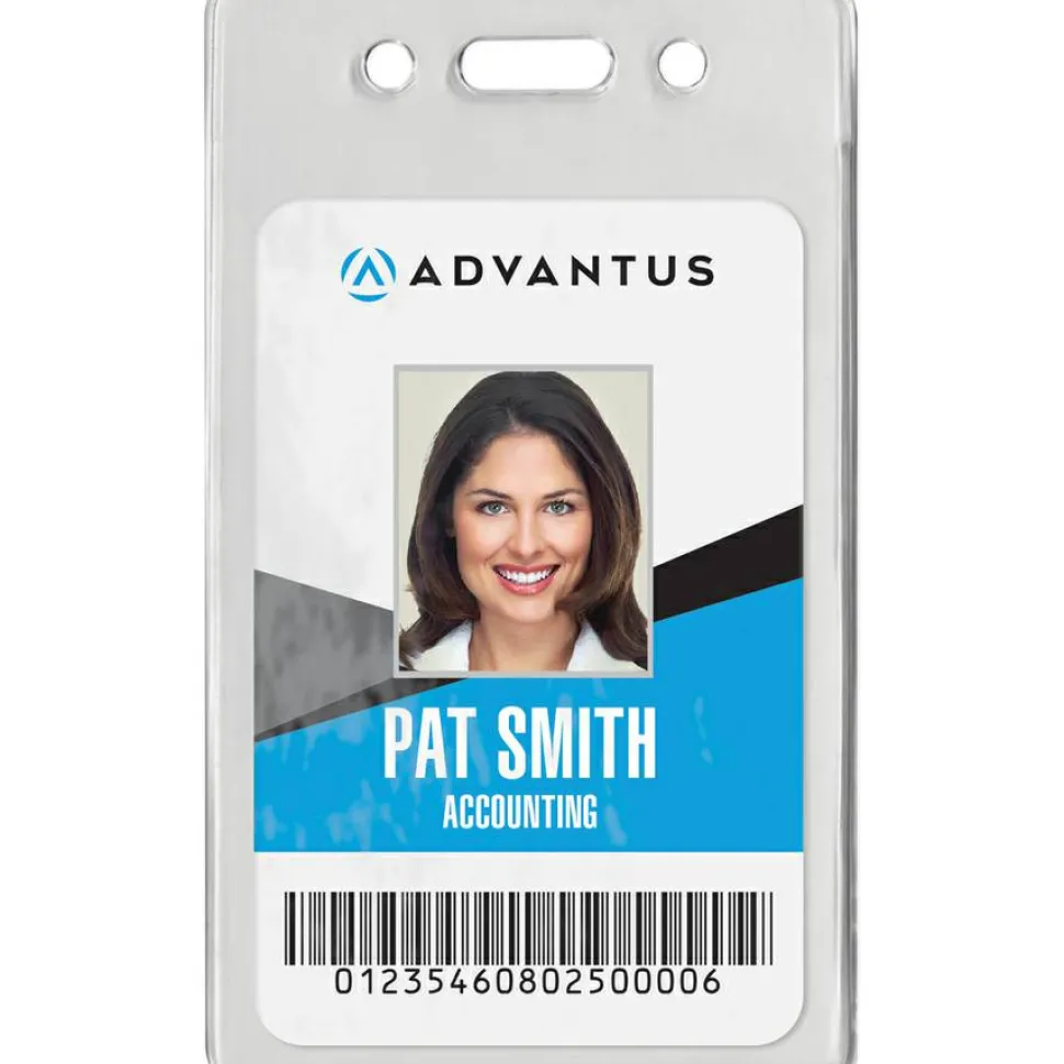 Advantus Proximity Badge Holder, Vertical, 4-1/2" x 2-1/2", Pack of 50