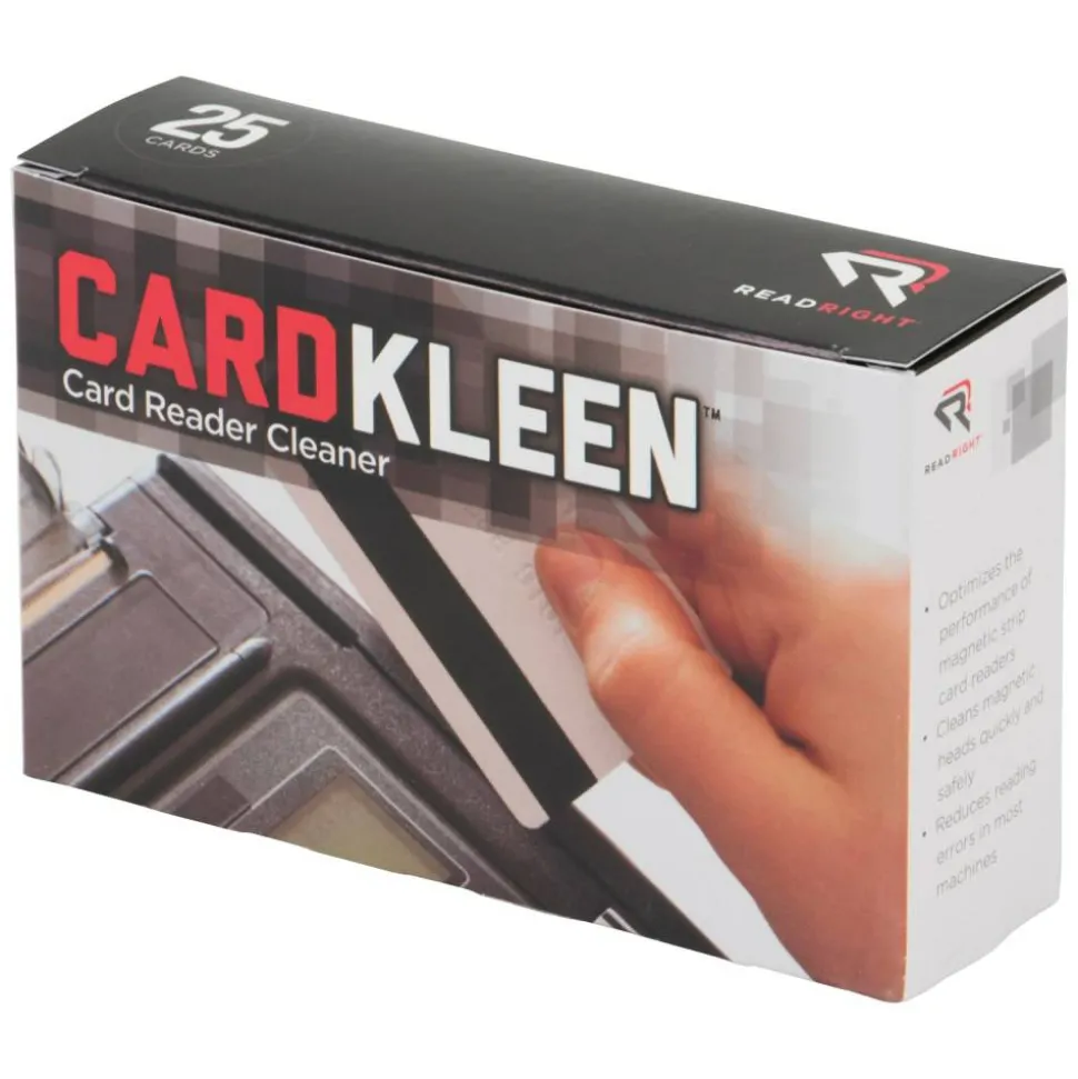 Advantus Read/Right CardKleen Magnetic Head Cleaner, 2.5" x 5.3", Box Of 25
