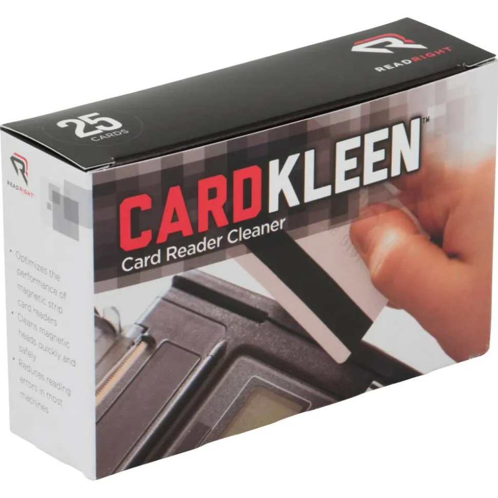 Advantus Read/Right CardKleen Magnetic Head Cleaner, 2.5" x 5.3", Box Of 25