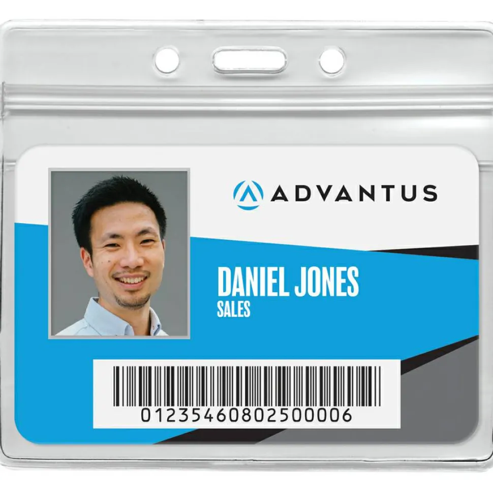 Advantus Re-sealable Badge Holder, Horizontal, 3-3/4" x 4-2/16", 50/PK