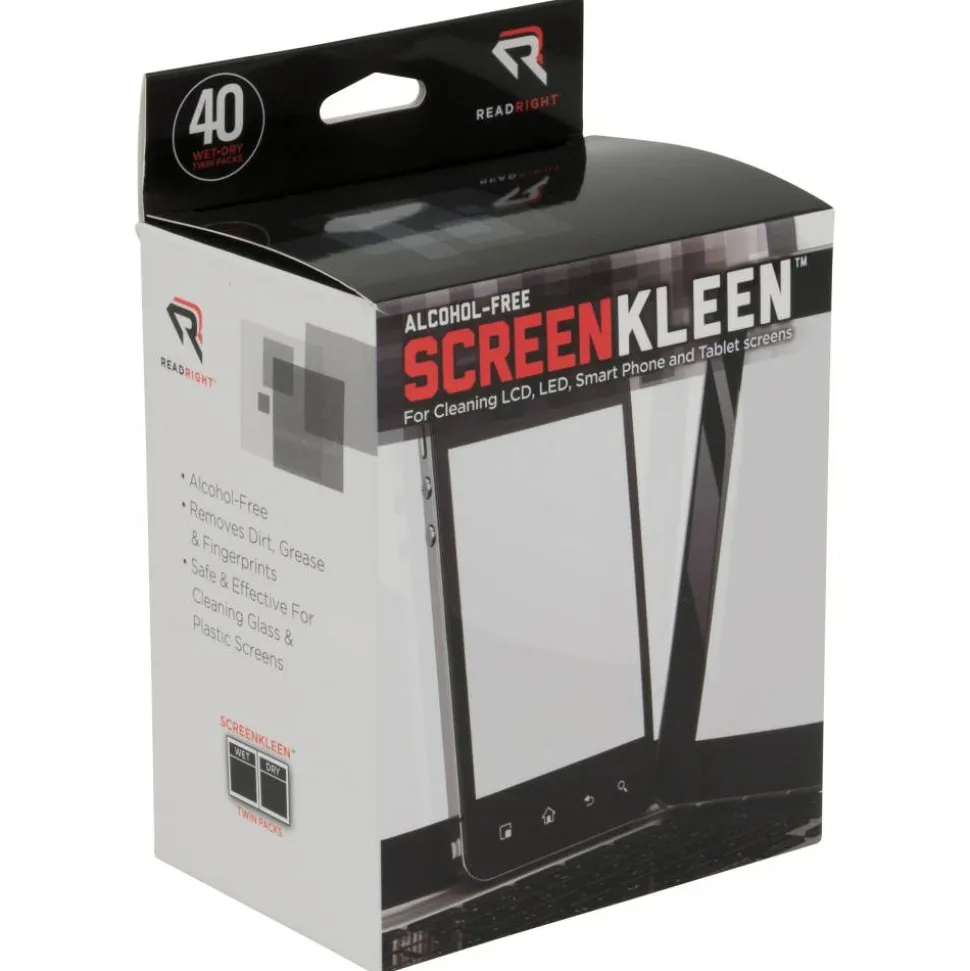Advantus Screen Kleen Cleaning Wipes, Pack Of 40