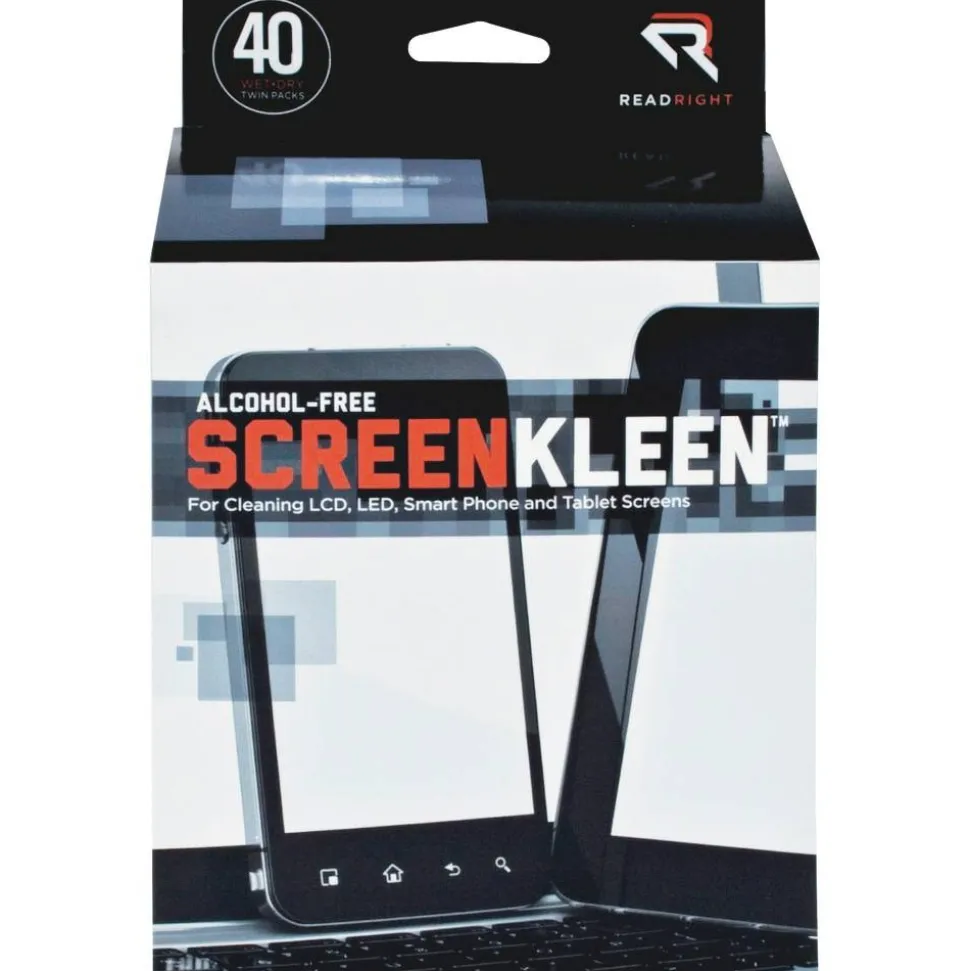 Advantus Screen Kleen Cleaning Wipes, Pack Of 40