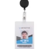 Advantus Snap Clip Retractable ID Reels, Black, Pack Of 25