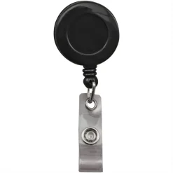 Advantus Snap Clip Retractable ID Reels, Black, Pack Of 25