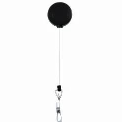Advantus Snap Clip Retractable ID Reels, Black, Pack Of 25