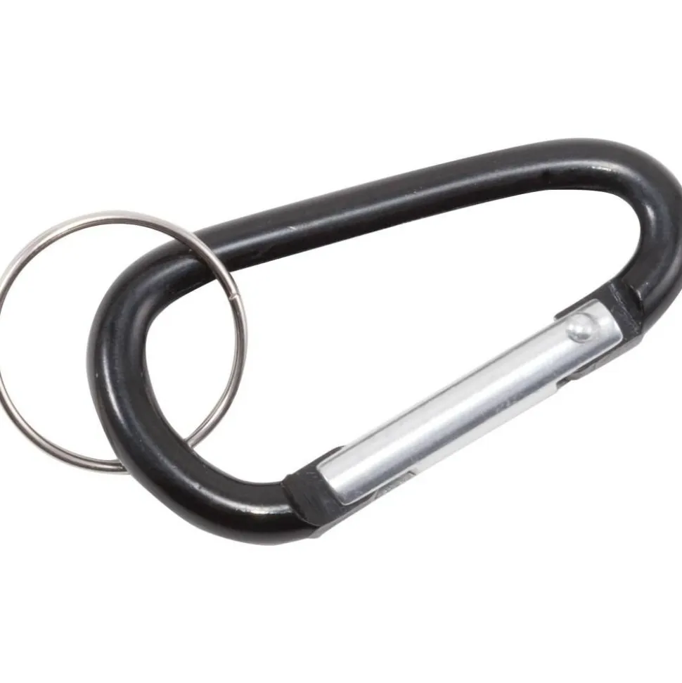 Advantus Split Key Ring Carabiner Key Ring, Black, Pack Of 10