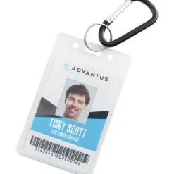 Advantus Split Key Ring Carabiner Key Ring, Black, Pack Of 10