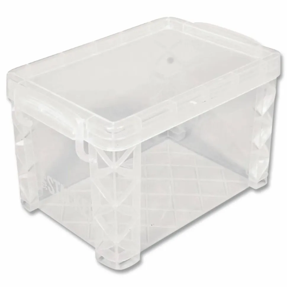 Advantus Super Stacker Storage Boxes, Holds 500 4 x 6 Cards, 7.25 x 5 x 4.75, Plastic, Clear