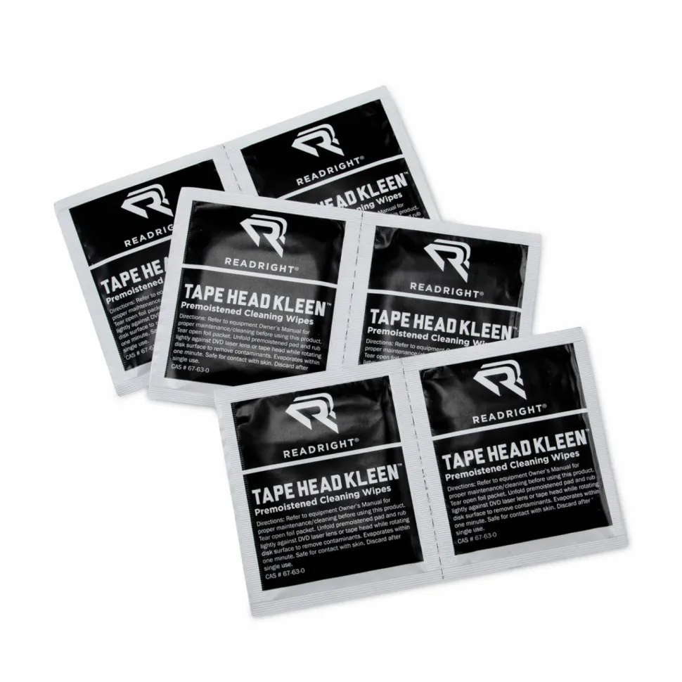 Advantus Tape Head Cleaning Pads, 5" x 5", White, Box Of 80