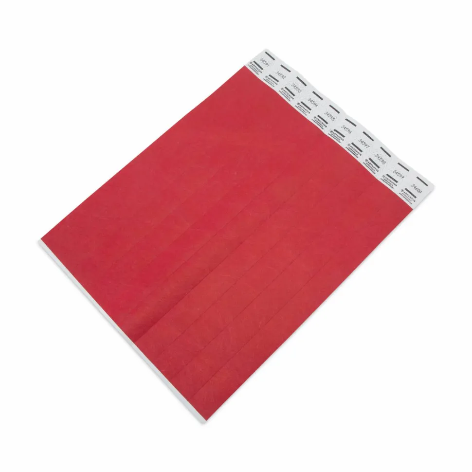 Advantus Tyvek Colored Wrist Bands, 3/4" x 10", Blue, Red, Pack Of 500