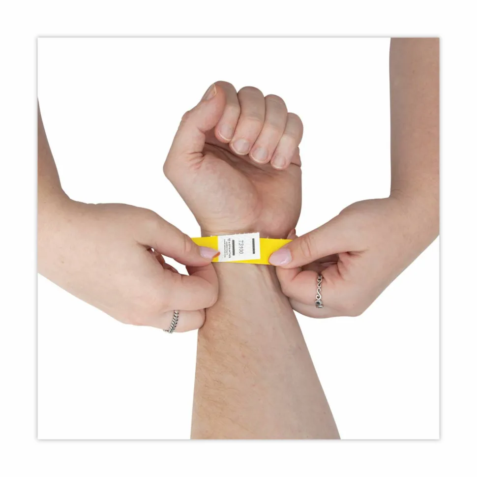 Advantus Tyvek Wristbands, AVT75444, Yellow, Tyvek, Pack Of 100