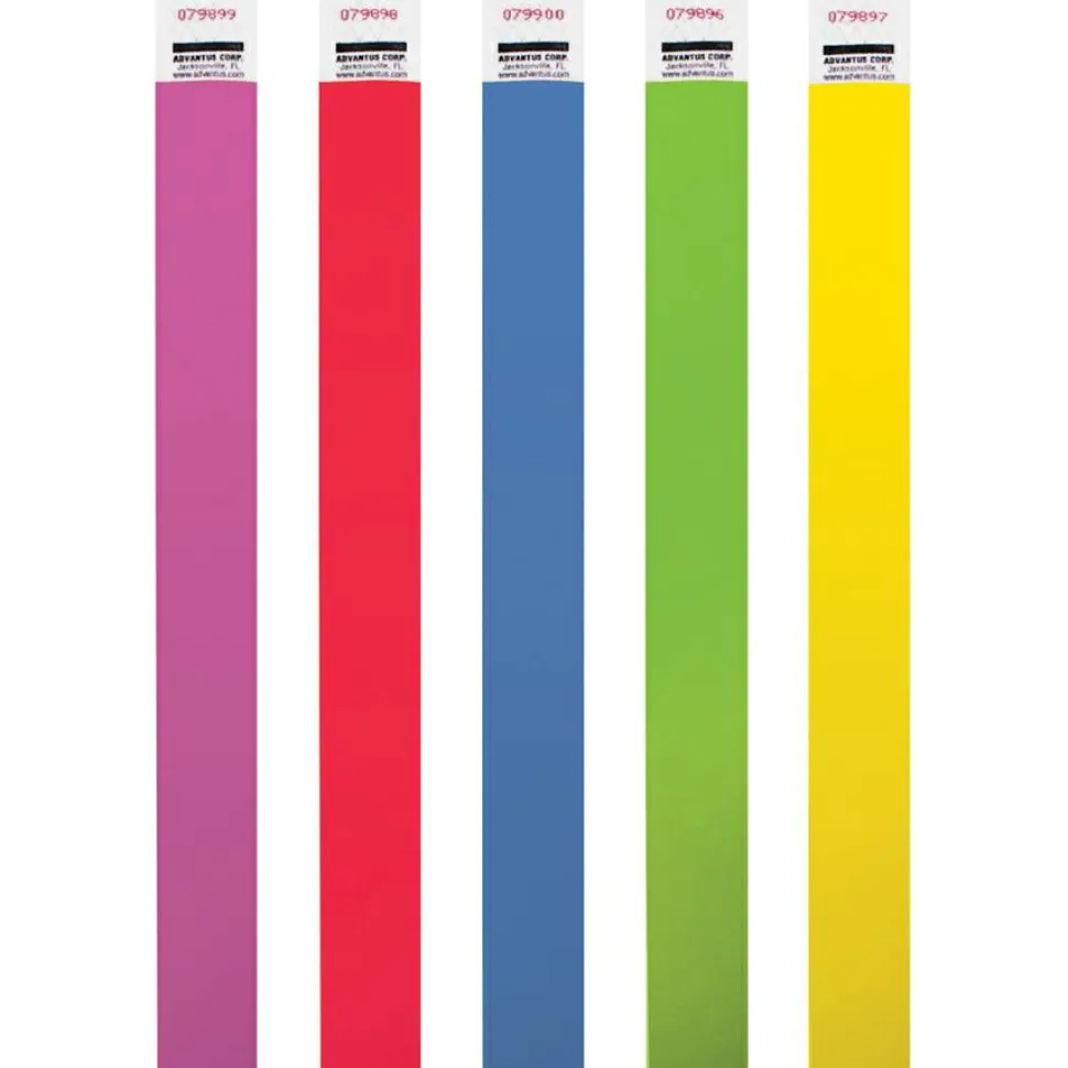 Advantus Tyvek Wristbands, 0.8" x 9.8", Green, Pack Of 100