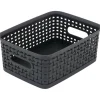 Advantus Weave Bins, 9.88 x 7.38 x 4, Black, 3/Pack
