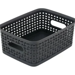 Advantus Weave Bins, 9.88 x 7.38 x 4, Black, 3/Pack