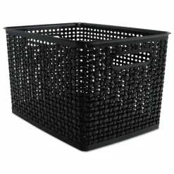 Advantus Weave Bins, 13.88 x 10.5 x 8.75, Black, 2/Pack
