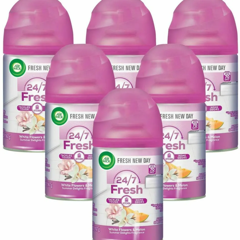 Air Wick Life Scents Freshmatic Automatic Spray Refill, 6.17 Oz, Summer Delights, Carton Of 6