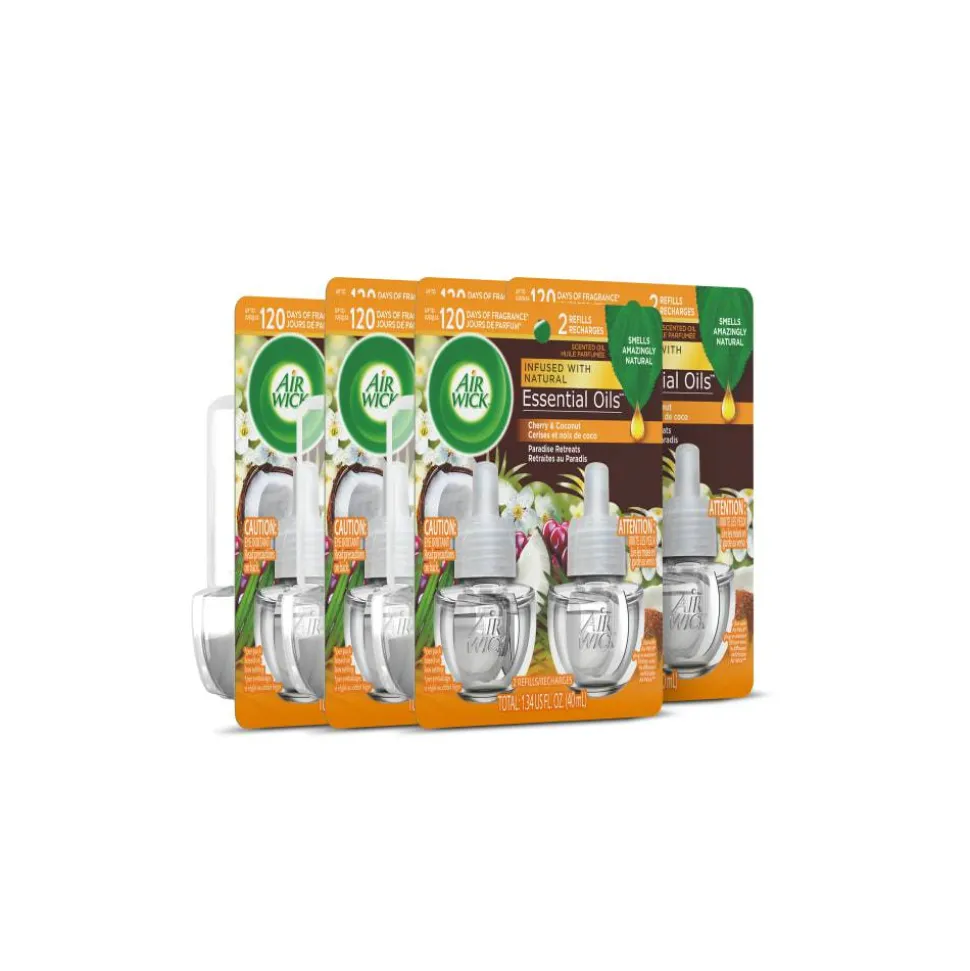 Air Wick Life Scents Scented Oil Warmer Refill, 0.67 Oz, Paradise Retreat, Pack Of 2