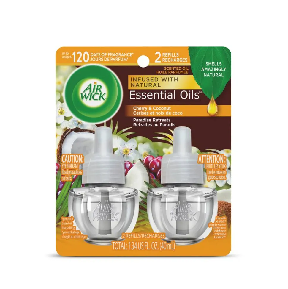 Air Wick Life Scents Scented Oil Warmer Refill, 0.67 Oz, Paradise Retreat, Pack Of 2