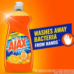 Ajax Triple-Action Dishwashing Liquid, 52 Oz Bottle, Orange