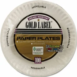 AJM Packaging Corporation Gold Label Coated Paper Plates, 9