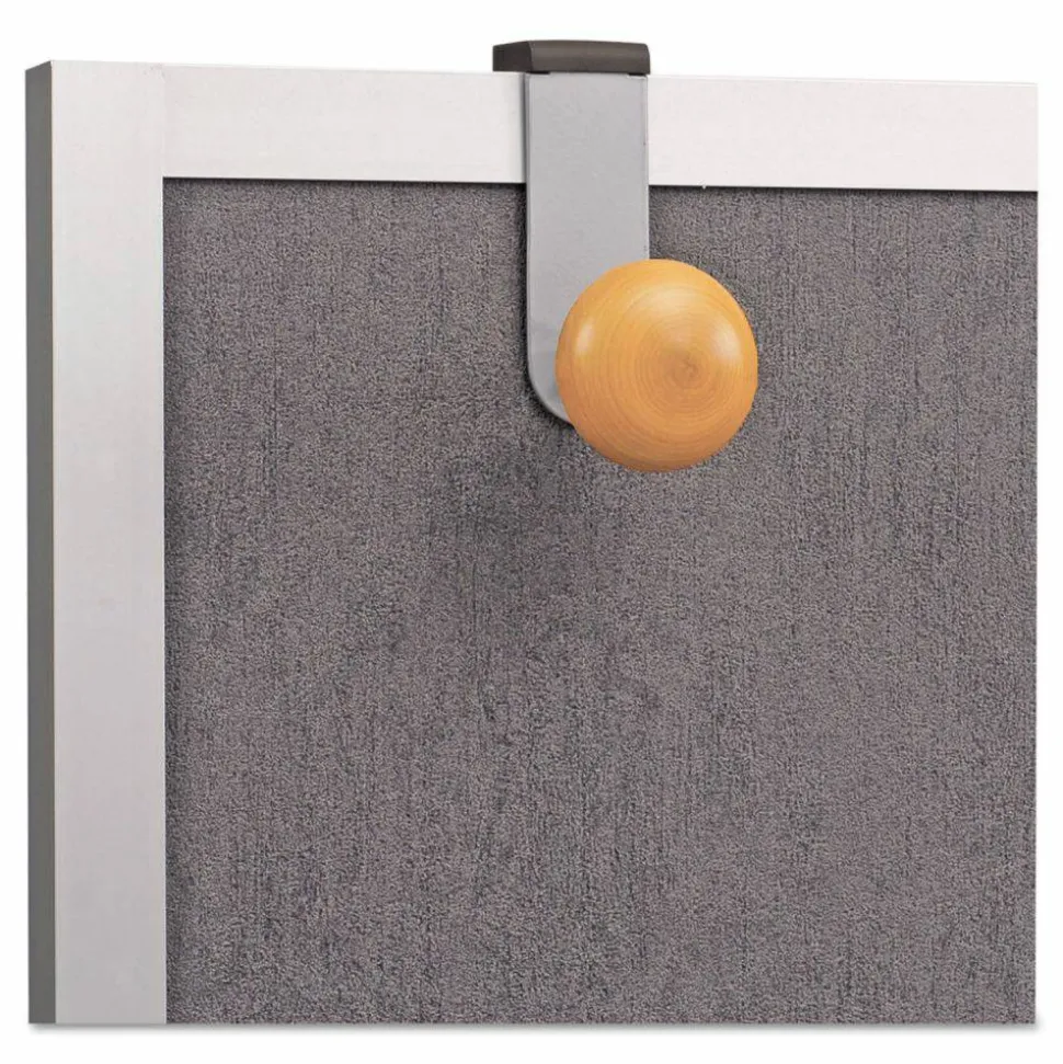 Alba Cubicle Garment Peg, 1-Hook, 1.2 x 1.38 x 4.3, Wood, Metallic Gray, 1 lb Capacity