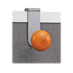 Alba Cubicle Garment Peg, 1-Hook, 1.2 x 1.38 x 4.3, Wood, Metallic Gray, 1 lb Capacity
