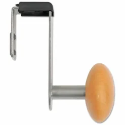 Alba Cubicle Garment Peg, 1-Hook, 1.2 x 1.38 x 4.3, Wood, Metallic Gray, 1 lb Capacity
