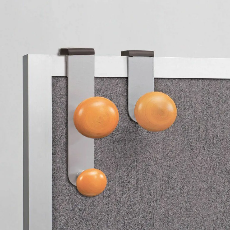 Alba Cubicle Garment Peg, 1-Hook, 1.2 x 1.38 x 4.3, Wood, Metallic Gray, 1 lb Capacity