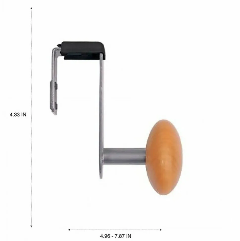 Alba Cubicle Garment Peg, 1-Hook, 1.2 x 1.38 x 4.3, Wood, Metallic Gray, 1 lb Capacity