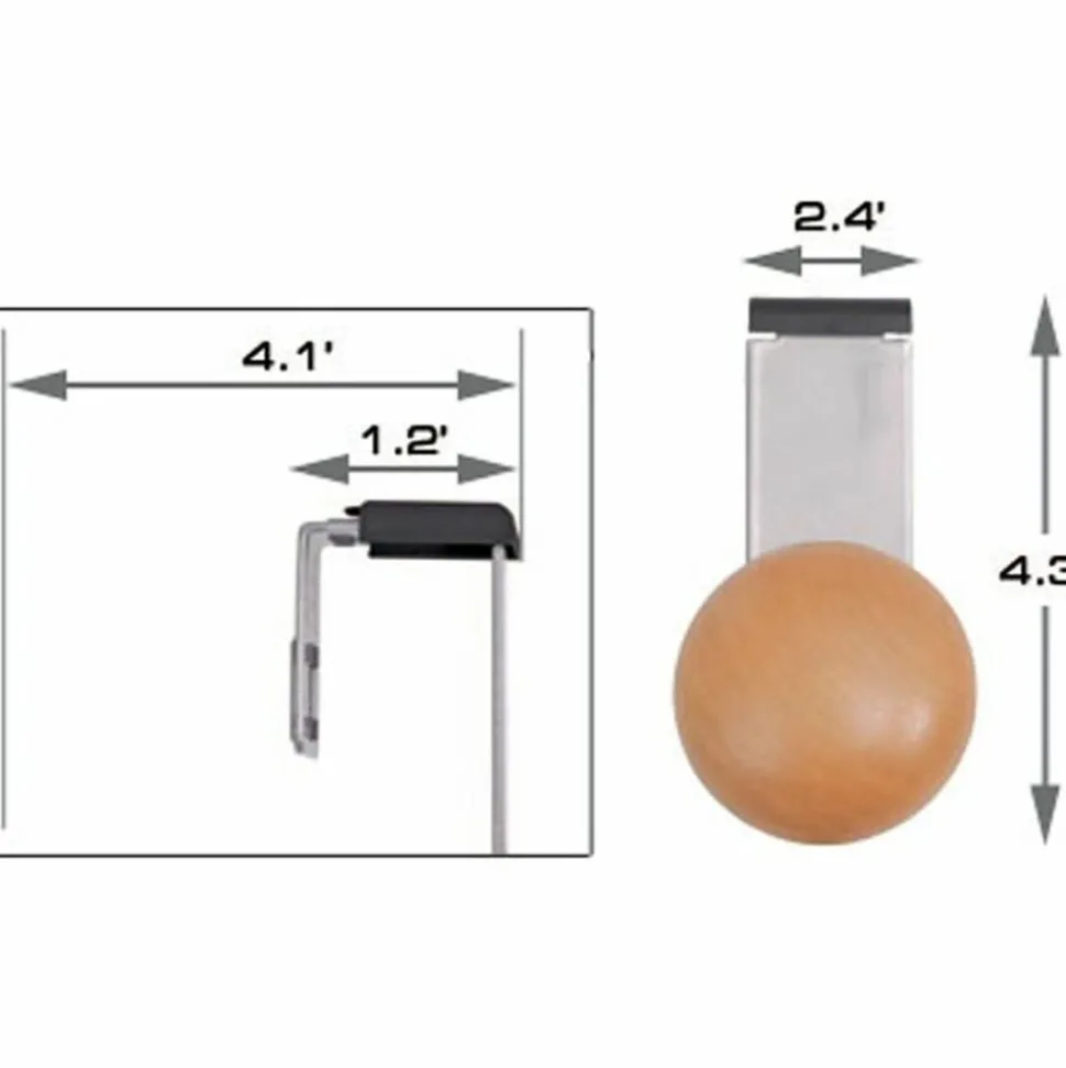 Alba Cubicle Garment Peg, 1-Hook, 1.2 x 1.38 x 4.3, Wood, Metallic Gray, 1 lb Capacity