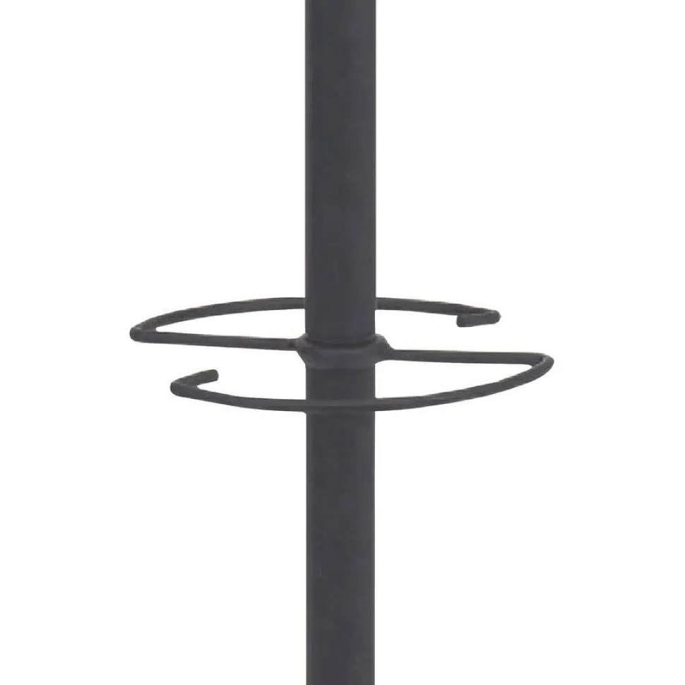 Alba Four Double Peg Coat Stand - 8 Pegs - for Coat, Clothes - Black - 1 Each