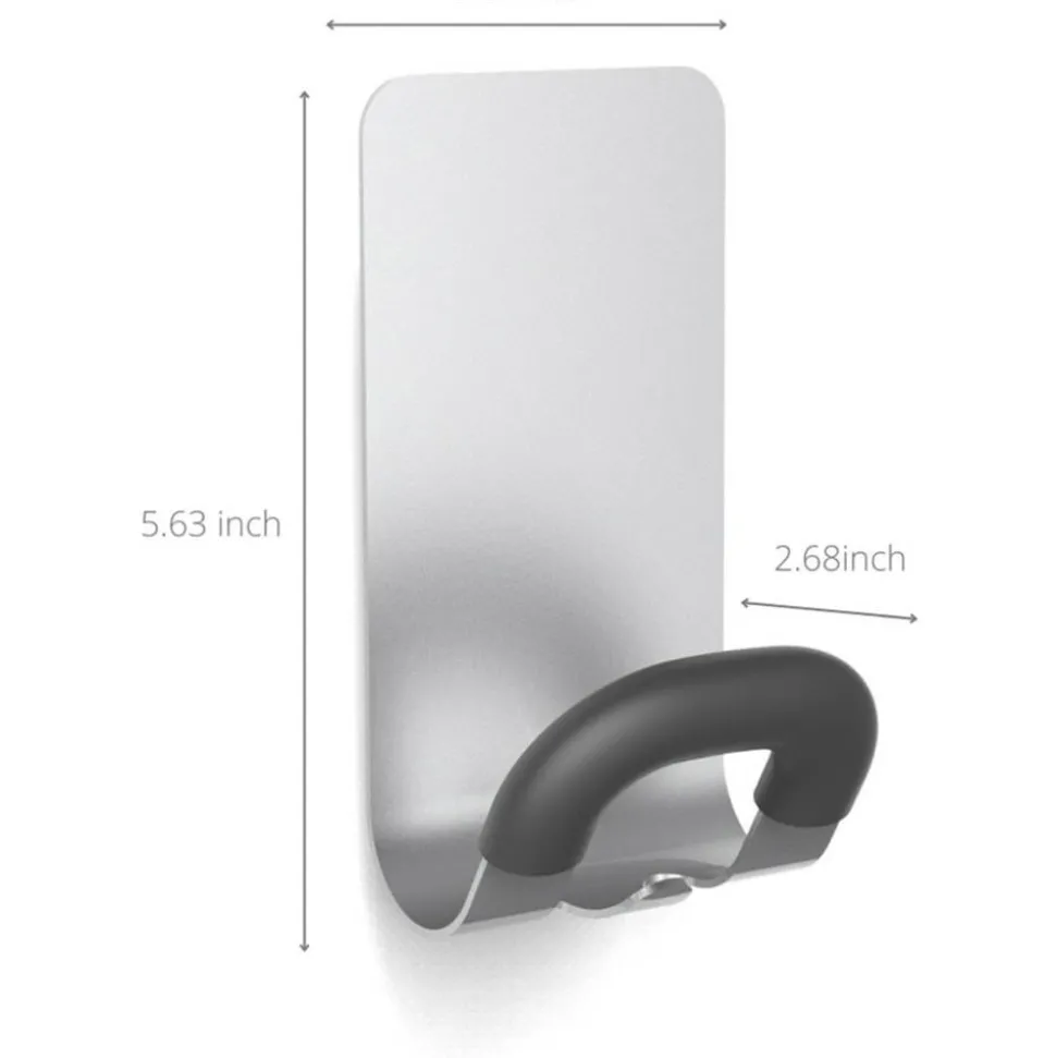 Alba Magnetic Coat Peg, ABS/Magnet/Steel, Black/Silver, Supports 11 lbs