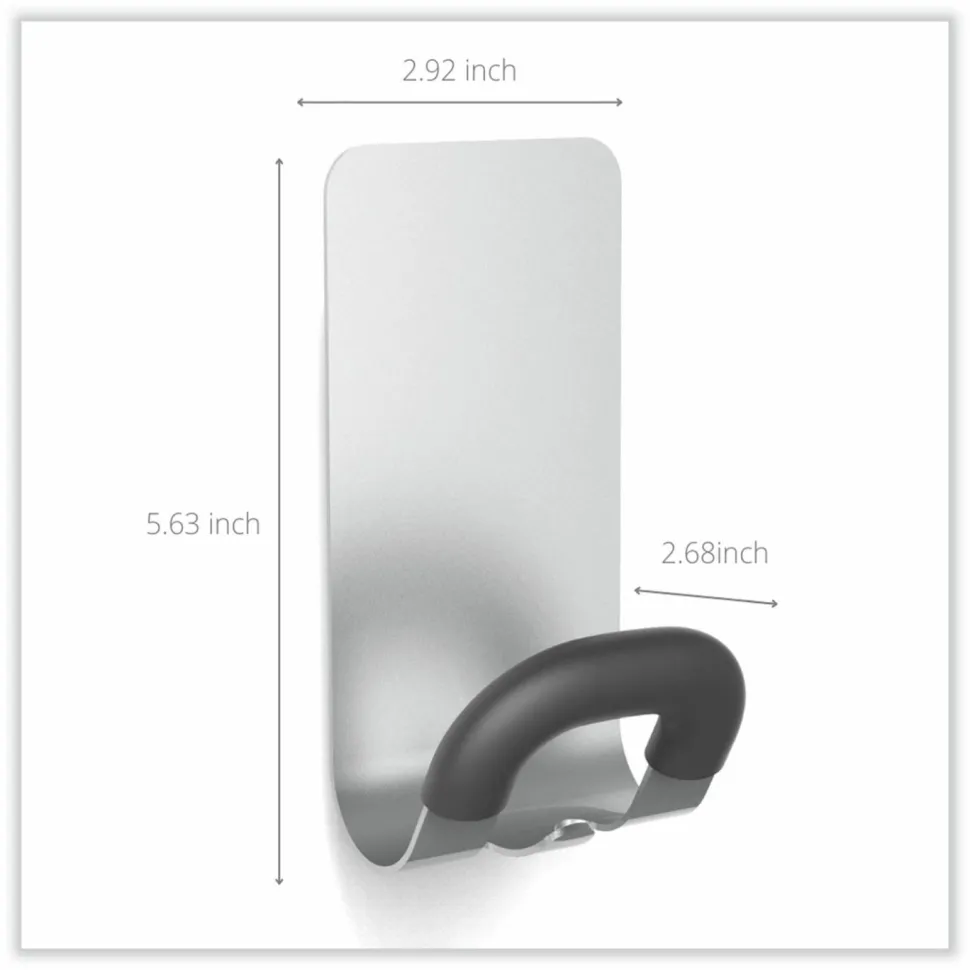 Alba Magnetic Coat Peg, ABS/Magnet/Steel, Black/Silver, Supports 11 lbs