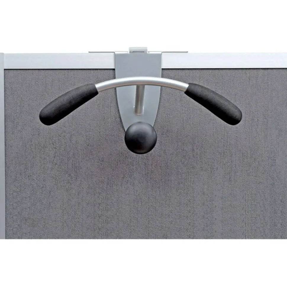 Alba Over-the-panel Coat Hook Hanger, 44 lb (19.96 kg) Capacity, 7.9"H x 14.6"W, for Coat, Cubicle, Clothes, Powder Coated
