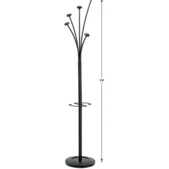 ALBA Tree-Hook Coat Stand With Umbrella Holder, 73 5/8