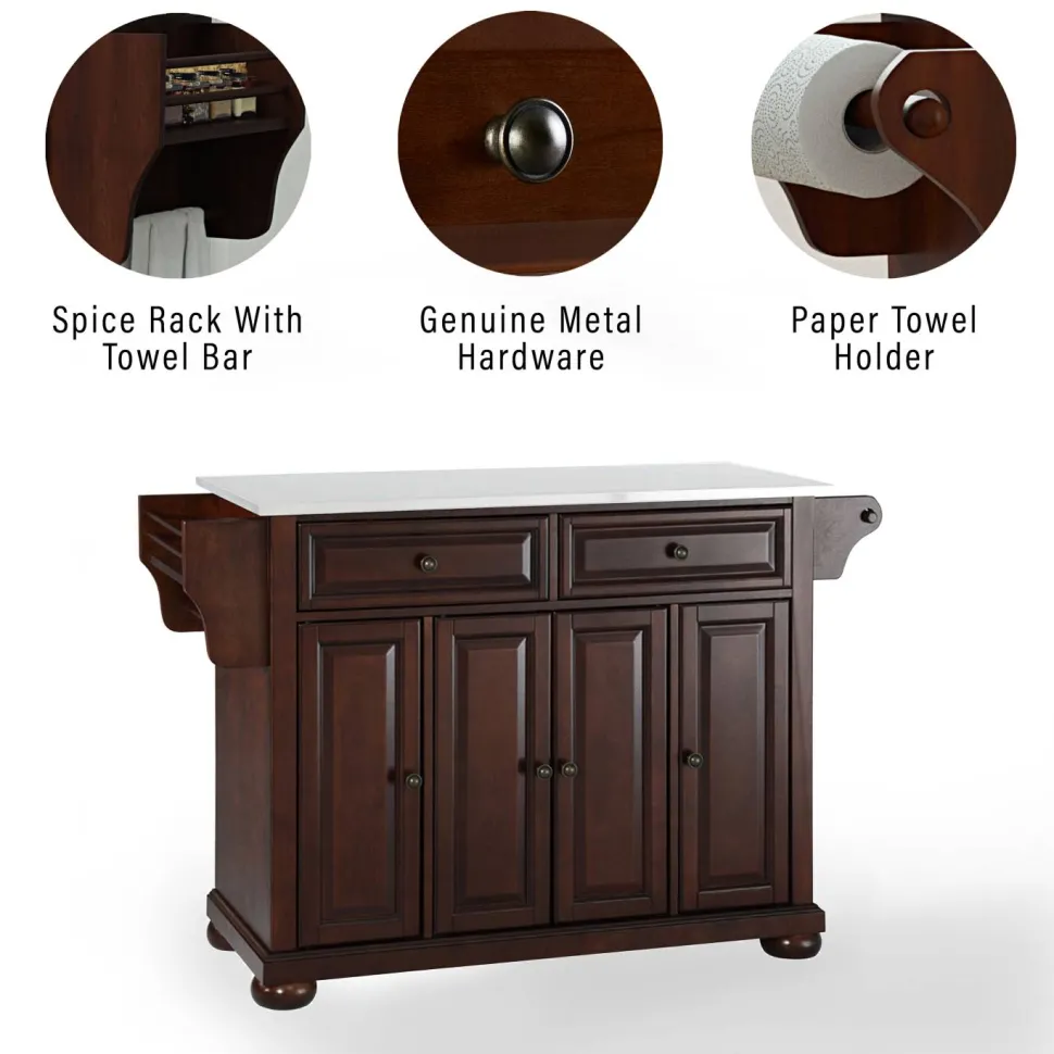 Alexandria Granite Top Full Size Kitchen Island/Cart