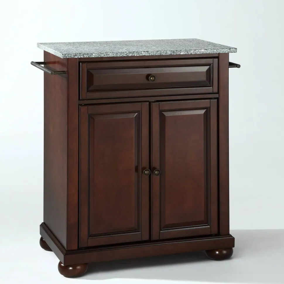 Alexandria Granite Top Portable Kitchen Island/Cart