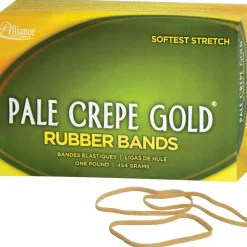 Alliance Rubber Pale Crepe Gold Rubber Bands, #33, 3 1/2