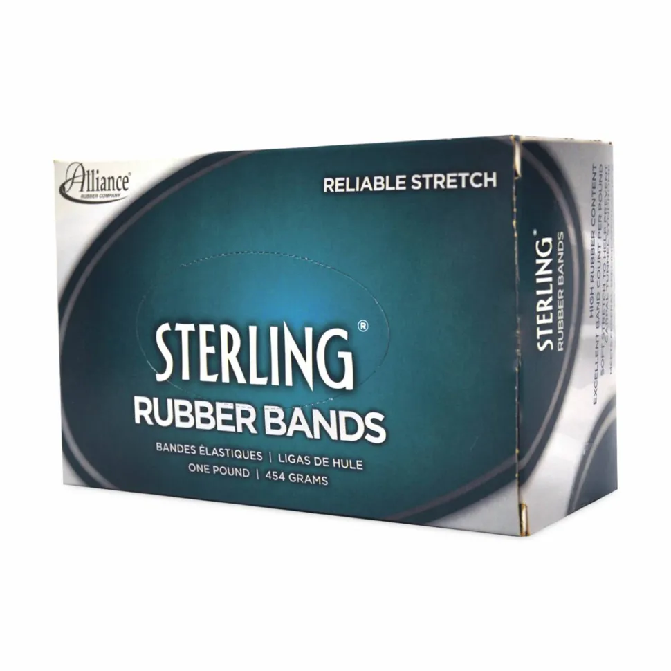 Alliance Rubber 24645 Sterling Rubber Bands, Size #64, 2 1/2" x 1/4", Natural Crepe, Approximately 425 Bands