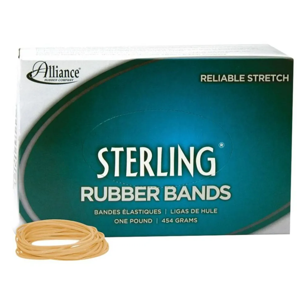 Alliance Rubber 24185 Sterling Rubber Bands, Size #18, 3" x 1/16", Natural Crepe, Approximately 1900 Bands